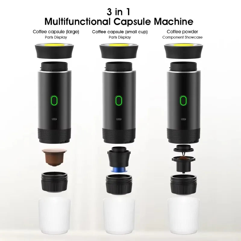 2-in-1 Portable Italian Espresso Machine Espresso Coffee Maker Wireless Portable Espresso Coffee Machine for Car Home and Travel