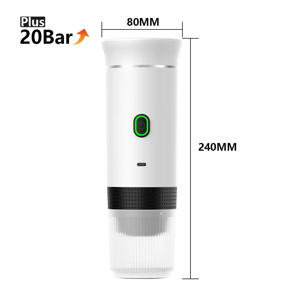 2-in-1 Portable Italian Espresso Machine Espresso Coffee Maker Wireless Portable Espresso Coffee Machine for Car Home and Travel