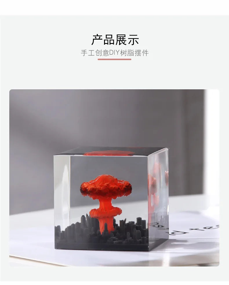 Nuclear Explosion Bomb Mushroom Cloud Lamp Flameless Lamp For Courtyard Living Room Decor 3D Night Light Rechargeable