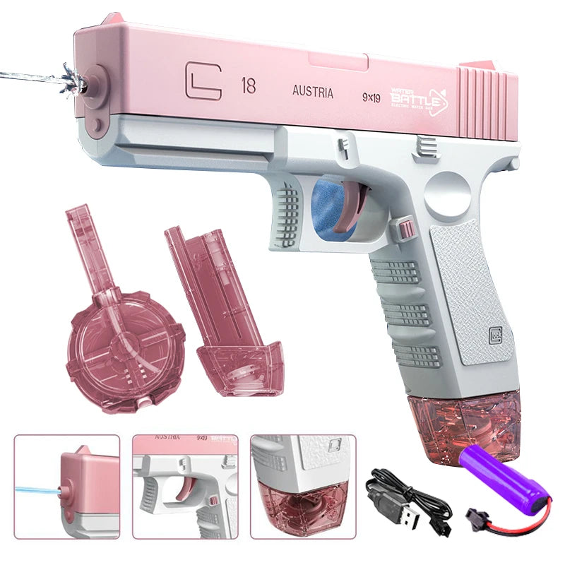 Electric Water Gun Toy Portable Automatic Electric Burst Water Gun Kids Outdoor Water Toys
