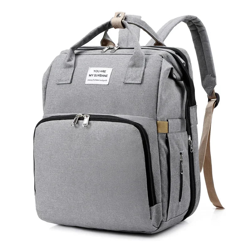 Foldable Travel Mummy Bag with Nappy Backpack Diaper Wet Bag Changing Pad Baby Crib