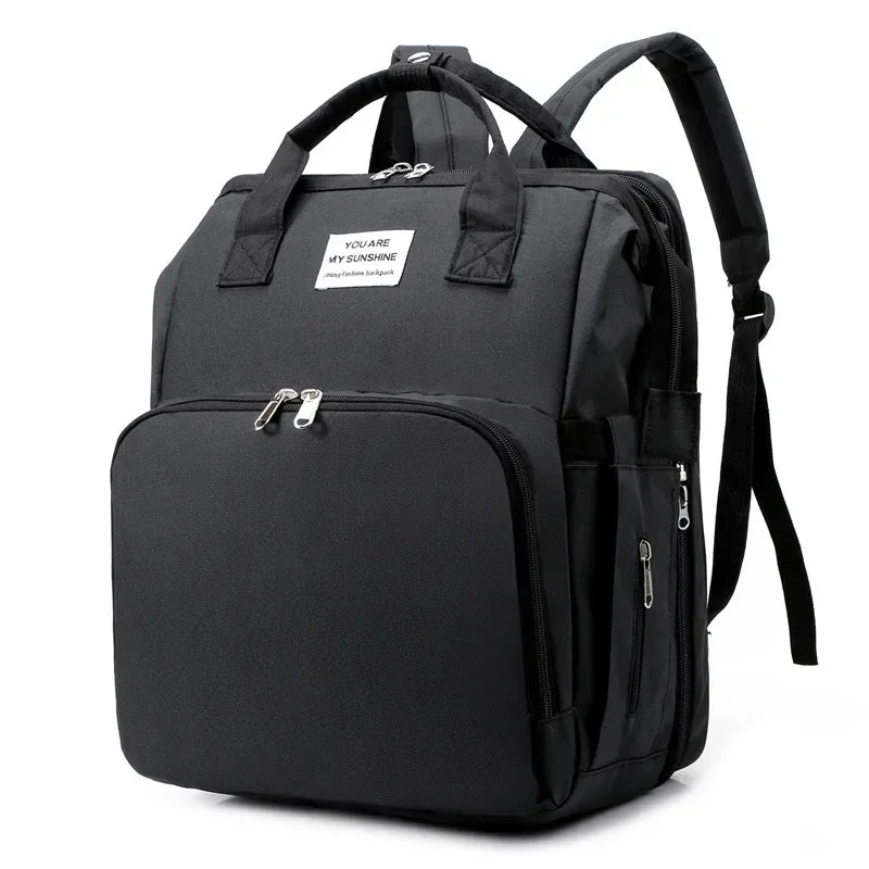 Foldable Travel Mummy Bag with Nappy Backpack Diaper Wet Bag Changing Pad Baby Crib