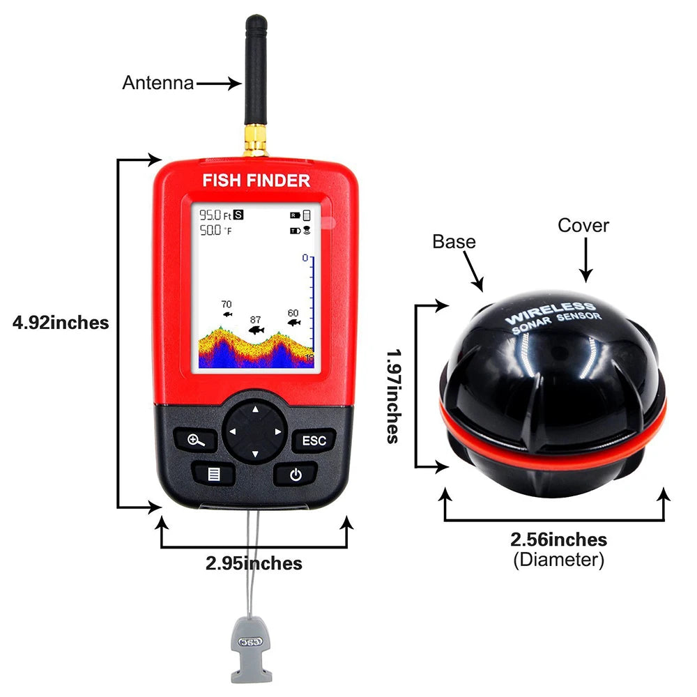 100M Portable Sonar Fish Finders Fishing lure Echo Sounder Fishing Finder Alarm Transducer Lake Sea Fishing