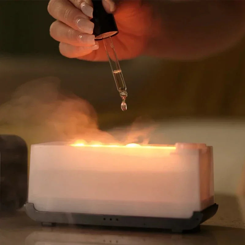 humidifier seven-color flame diffuser Home seven-color atmosphere lamp fragrance machine ultrasonic flame humidifier