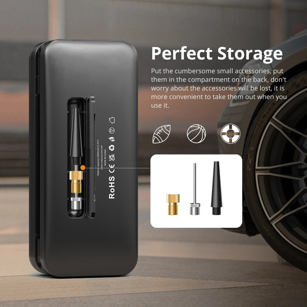 CARSUN Portable Tire Inflator Rechargeable Electric Inflator For Car Bicycle Digital Air Compressor Football Ball Inflator Pump