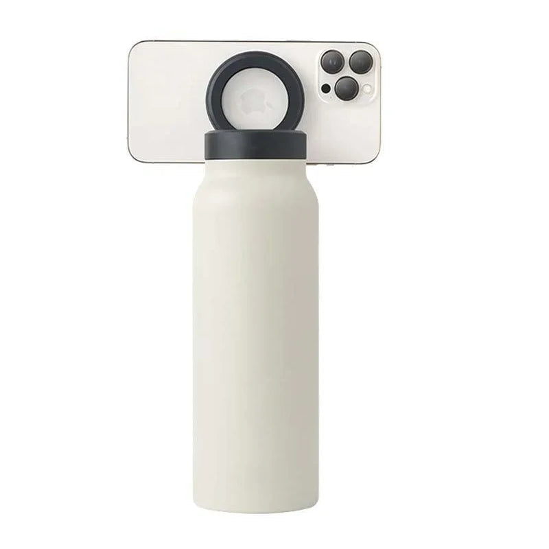 Magnetic Vacuum Flasks Stainless Steel Sports Water Bottle Mobile Phone Holder Creative Portable Outdoor Thermal Insulation Cup