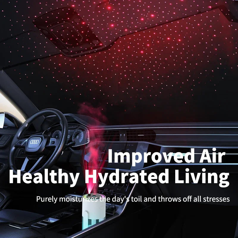 Mini Air Humidifier with Starry Sky Lights Aromatherapy Essential Oil Ultrasonic Diffuser Color Night Light Lamp Humidifier
