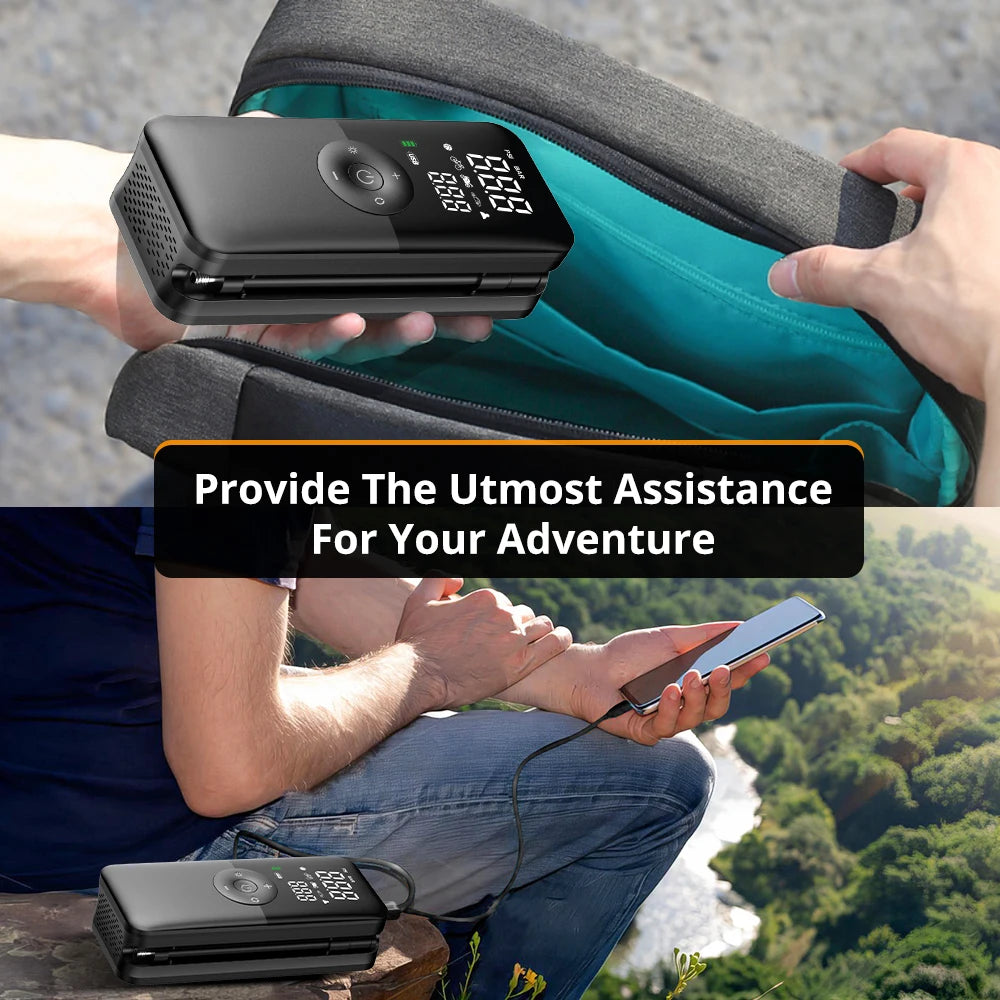 CARSUN Portable Tire Inflator Rechargeable Electric Inflator For Car Bicycle Digital Air Compressor Football Ball Inflator Pump