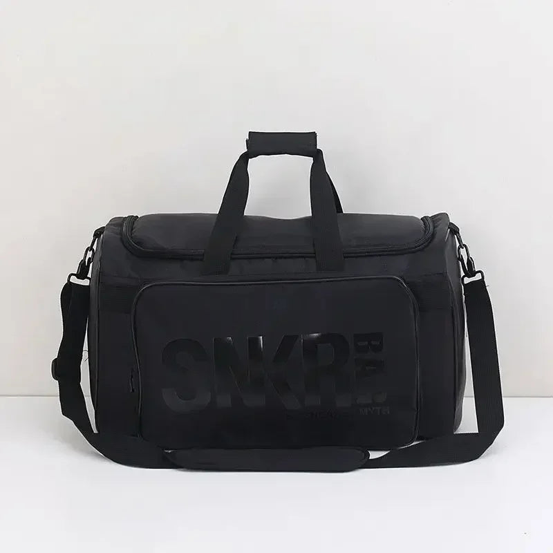 Multifunctional Sports Handbag Lightweight Large Zipper Gym Bag Letter Pattern Oxford Basketball Training Bag