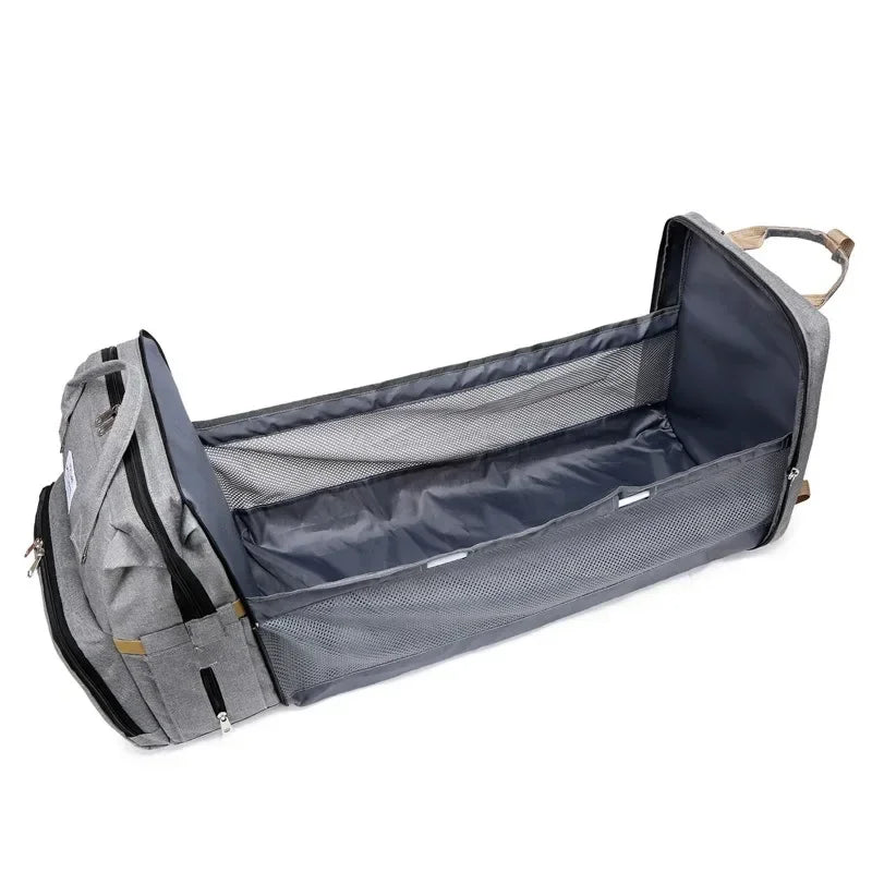 Foldable Travel Mummy Bag with Nappy Backpack Diaper Wet Bag Changing Pad Baby Crib