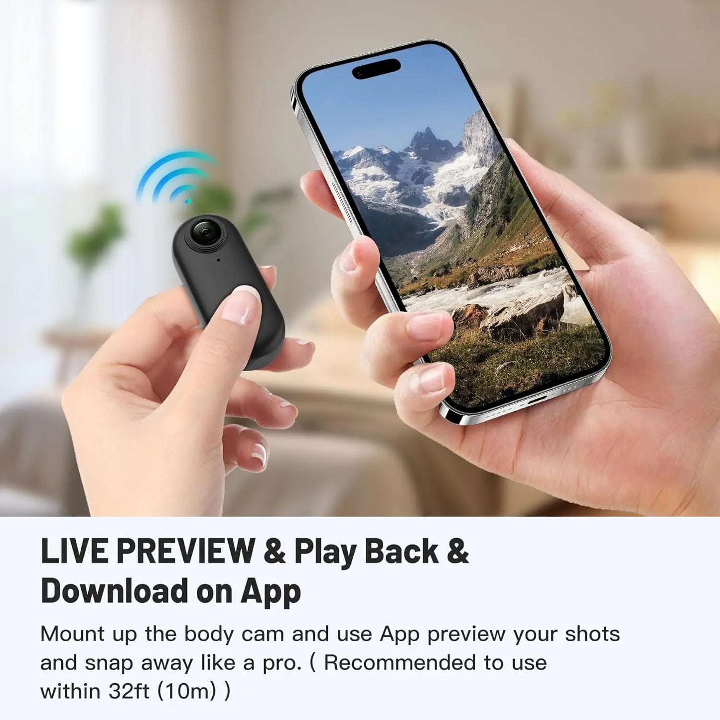 APP Control Portable Vlog Camera Underwater 30M Small Thumb Action Camera 4K WiFi Pocket Wearable Body Camera