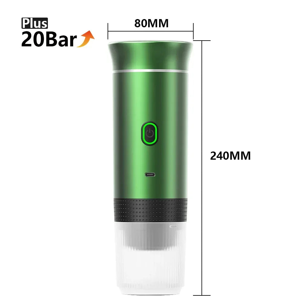 2-in-1 Portable Italian Espresso Machine Espresso Coffee Maker Wireless Portable Espresso Coffee Machine for Car Home and Travel