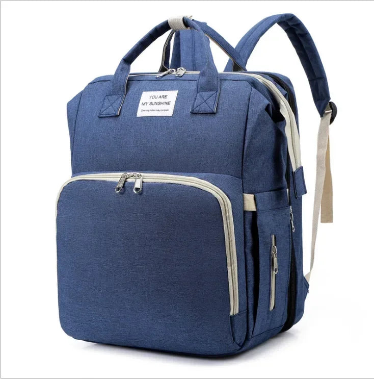 Foldable Travel Mummy Bag with Nappy Backpack Diaper Wet Bag Changing Pad Baby Crib