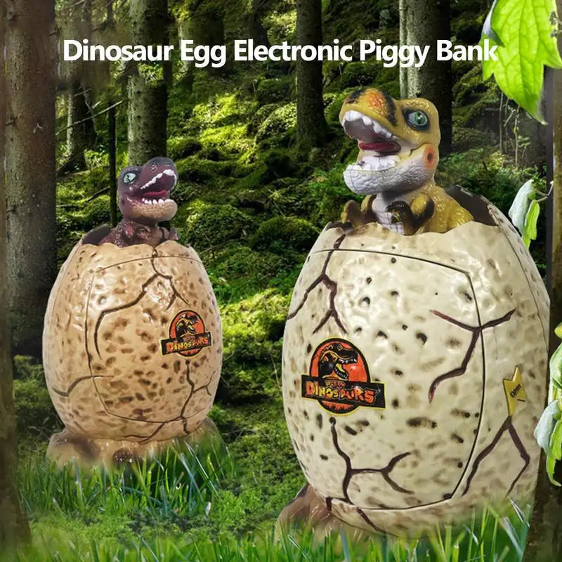 Cartoon Dinosaur Money Bank 3 In 1 Code Lock Fingerprint Password Electronic Money Saving Box Auto Scroll Pape Music Box gift