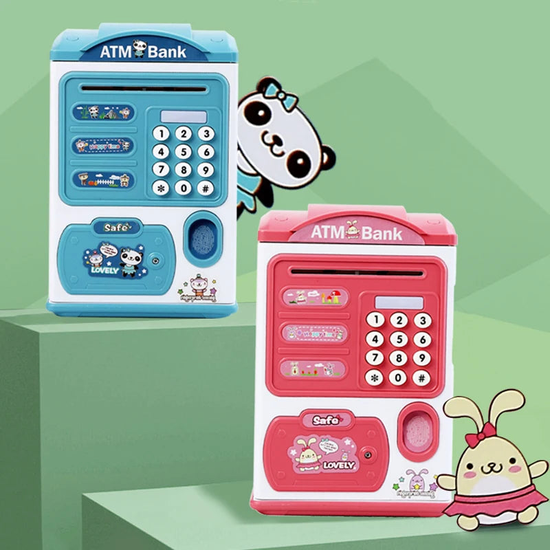 Electronic Piggy Bank Pretend Play Toy Automatic Mini Coins Cash Saving Money Box Password Counter Code Coin Bank Atm Child Gift