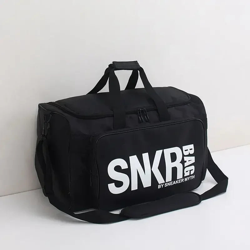 Multifunctional Sports Handbag Lightweight Large Zipper Gym Bag Letter Pattern Oxford Basketball Training Bag