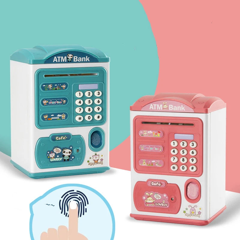 Electronic Piggy Bank Pretend Play Toy Automatic Mini Coins Cash Saving Money Box Password Counter Code Coin Bank Atm Child Gift