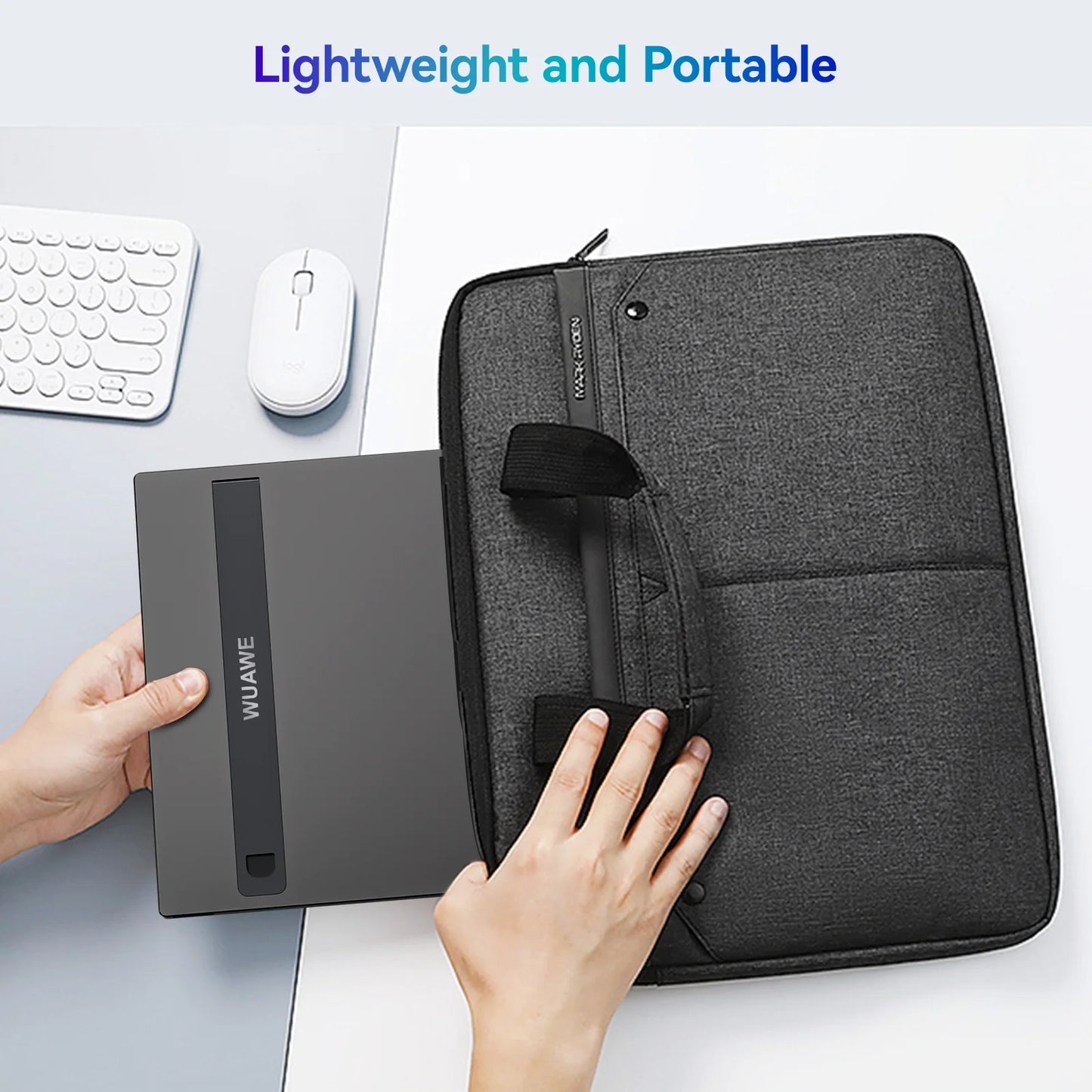16" 1200P 120Hz Portable Monitor, 100% sRGB Portable Gaming Monitor with Built-in Stand, HDR and Freensync, External USB C