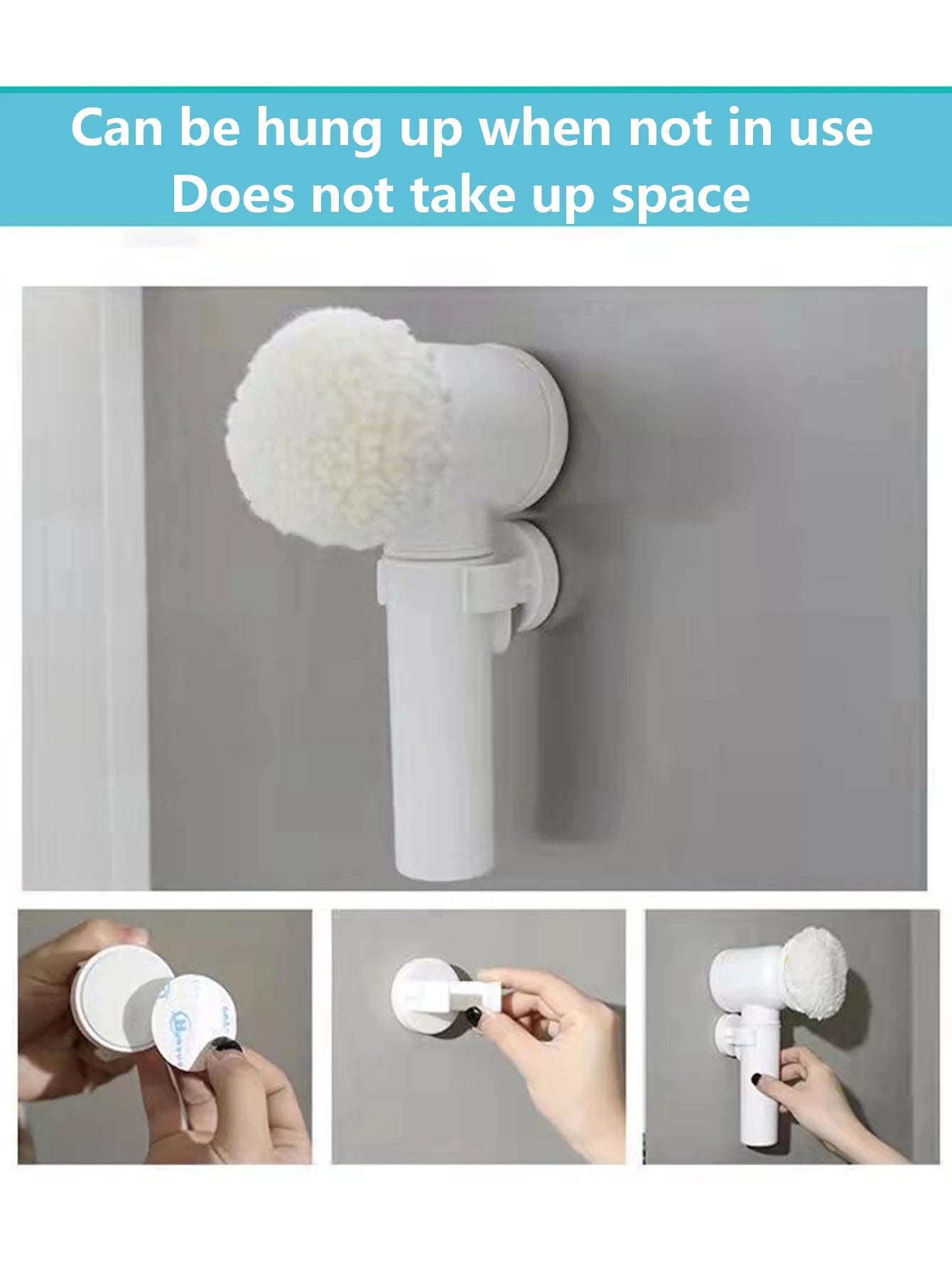 Electric Spin Scrubber With 3 Replacement Brush Heads, Power Cordless Kitchen Scrubber For Bathroom Kitchen To School Supplies
