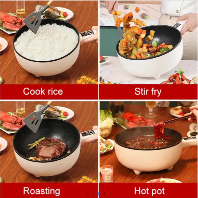 Multifunctional electric cooking pot steaming nonstick students dormitory electric hot pot