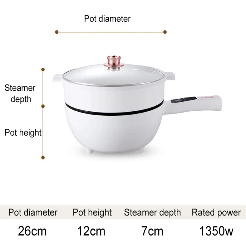 Multifunctional electric cooking pot steaming nonstick students dormitory electric hot pot