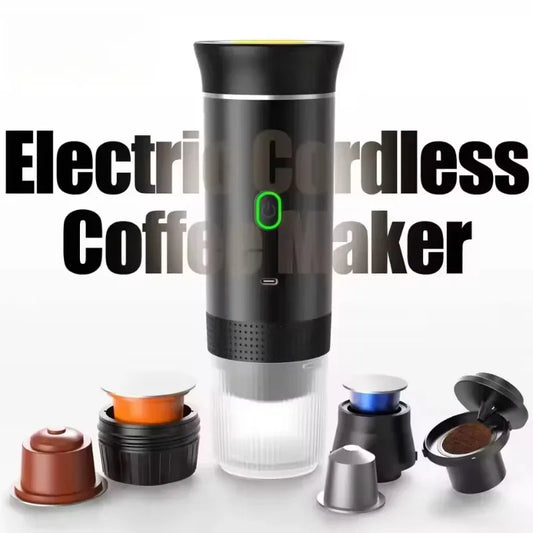 2-in-1 Portable Italian Espresso Machine Espresso Coffee Maker Wireless Portable Espresso Coffee Machine for Car Home and Travel