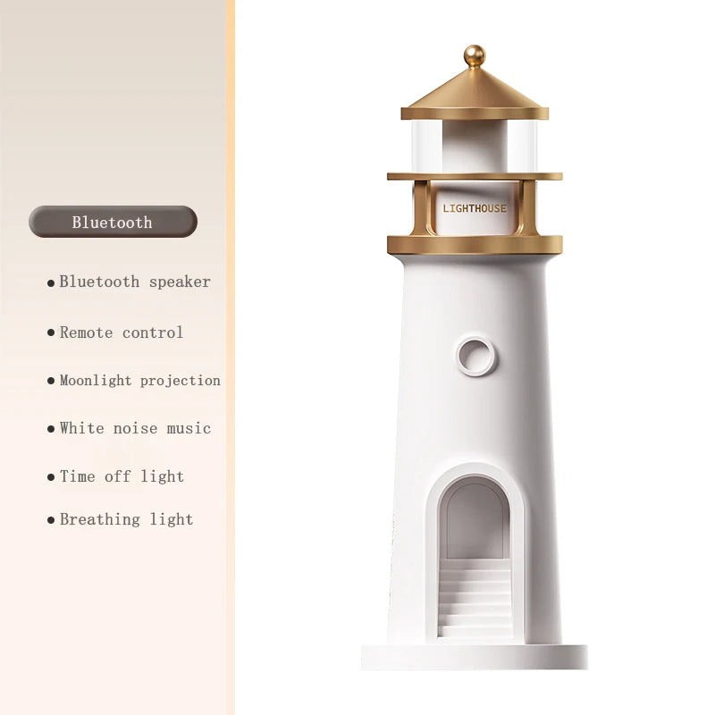 Moon Projection Light Remote Control Bluetooth Speaker Lighthouse Motion Sensor Nightlights Fake Candle Lamp Room Entryway Decor