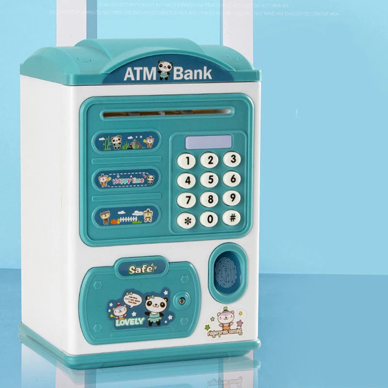 Electronic Piggy Bank Pretend Play Toy Automatic Mini Coins Cash Saving Money Box Password Counter Code Coin Bank Atm Child Gift