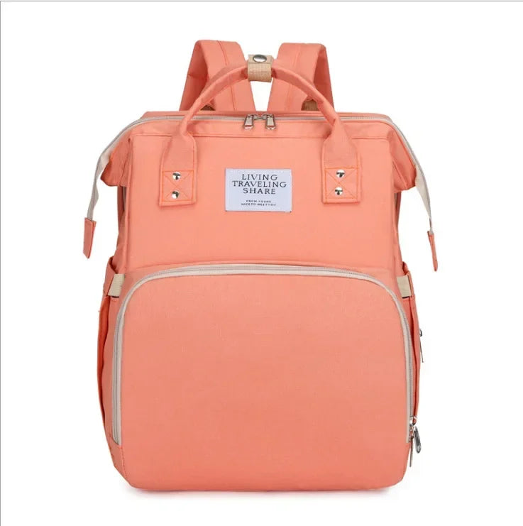 Foldable Travel Mummy Bag with Nappy Backpack Diaper Wet Bag Changing Pad Baby Crib
