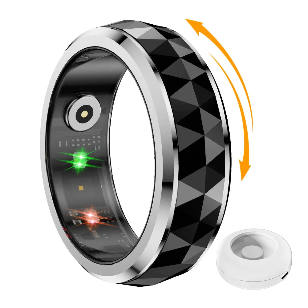 2024 COLMI R11 Smart Ring, Fidget Spinner Anxiety Relieve Ring with Charging Case for Men, Health Sleep Monitor, 5ATM Waterproof