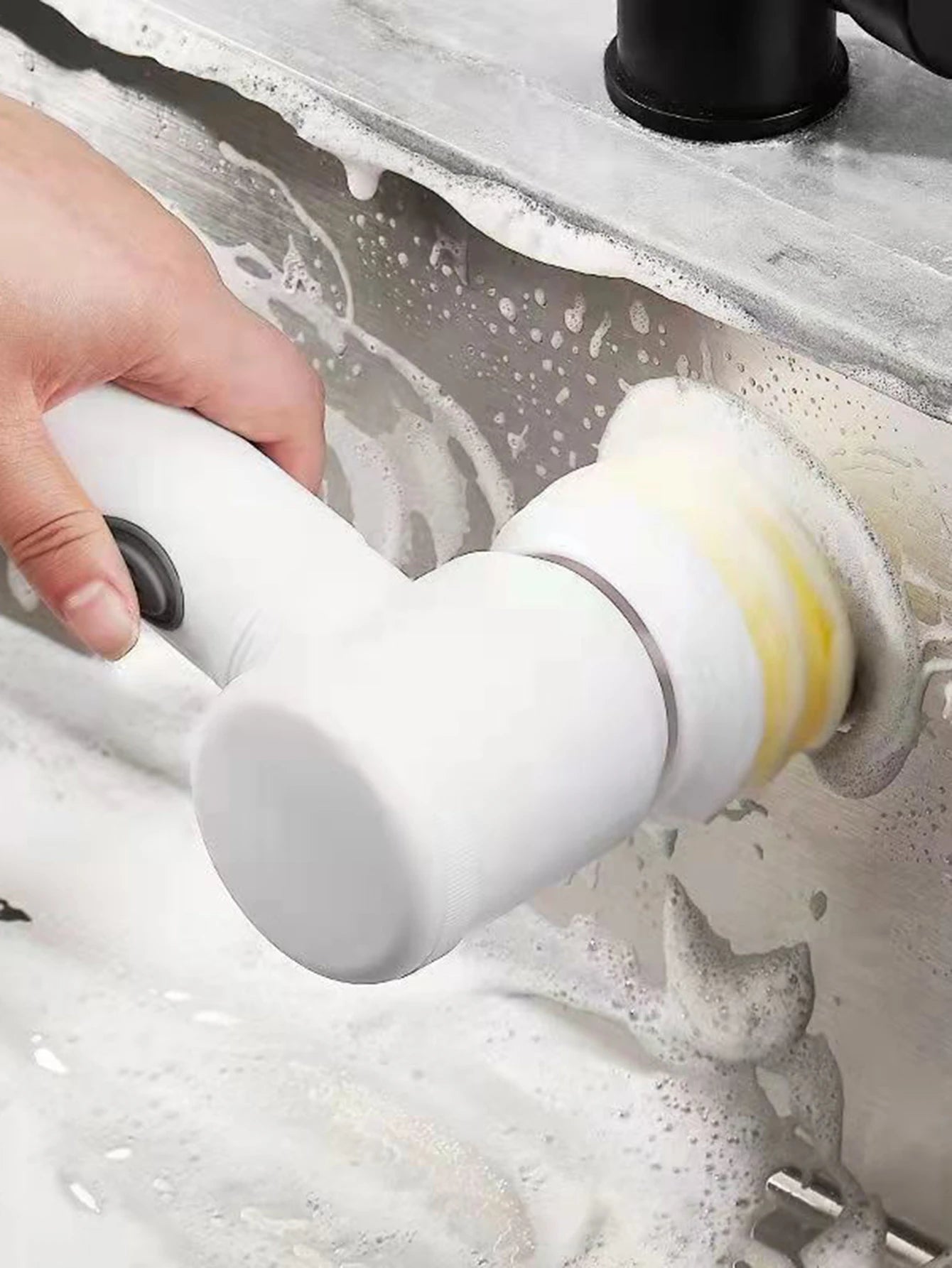 Electric Spin Scrubber With 3 Replacement Brush Heads, Power Cordless Kitchen Scrubber For Bathroom Kitchen To School Supplies