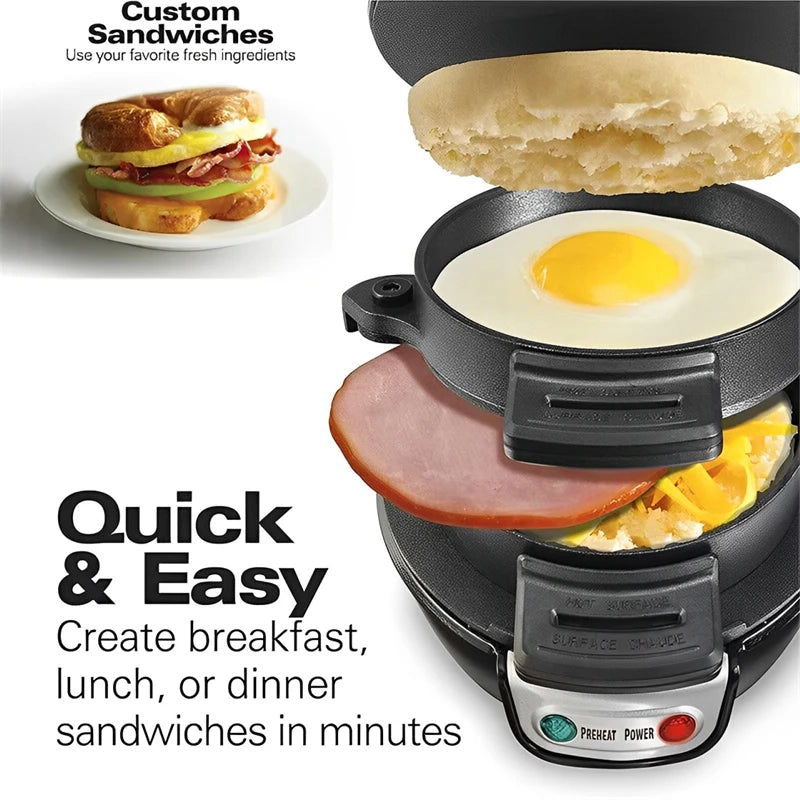 220V 110V Multifunctional burger machine Mini Breakfast Muffin Maker Household Non Stick Plates Electric Burger Maker Machine