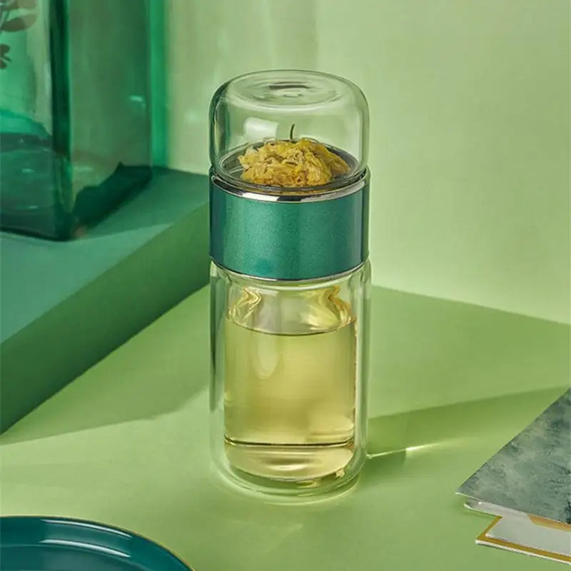7*18cm Glass Portable Water Bottles And Jugs 280ml Tea Separator Cup Tea Water Separation Drinking Utensils Water Cup Make Tea