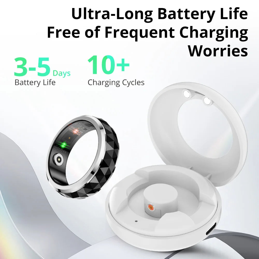 2024 COLMI R11 Smart Ring, Fidget Spinner Anxiety Relieve Ring with Charging Case for Men, Health Sleep Monitor, 5ATM Waterproof