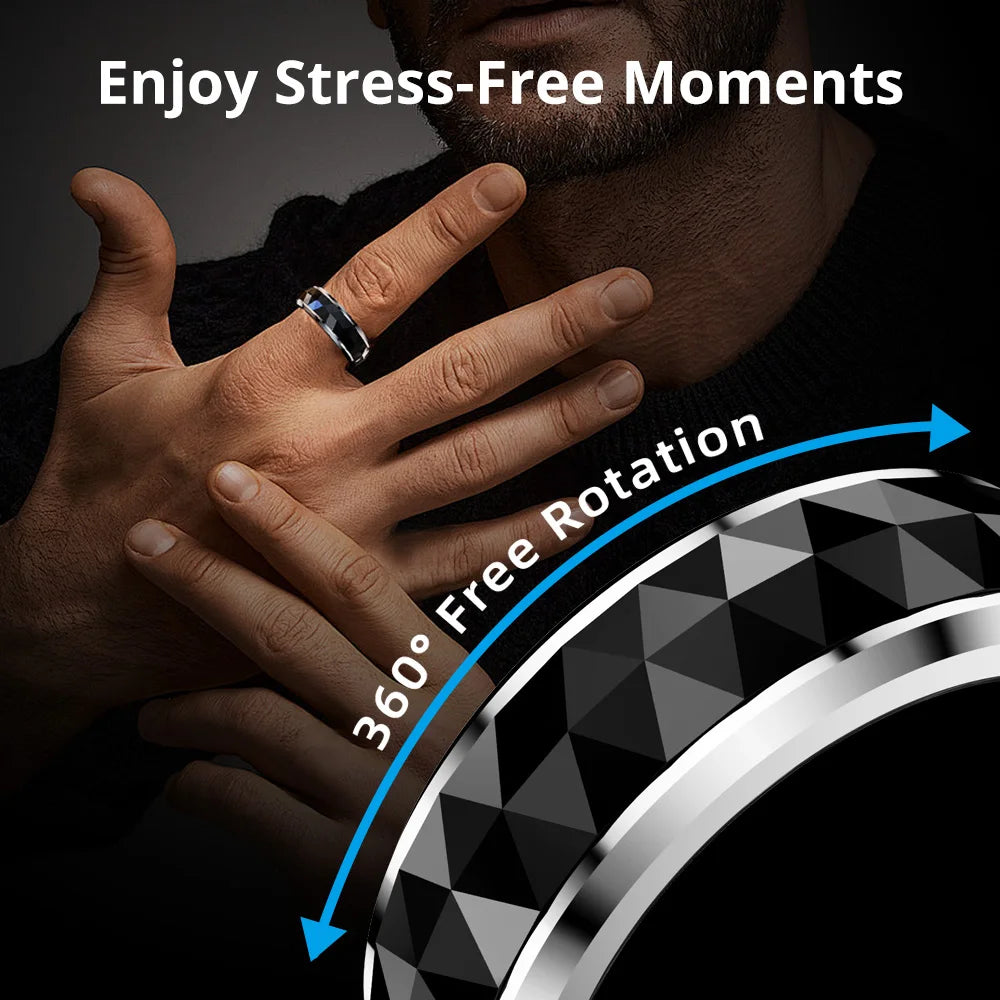 2024 COLMI R11 Smart Ring, Fidget Spinner Anxiety Relieve Ring with Charging Case for Men, Health Sleep Monitor, 5ATM Waterproof