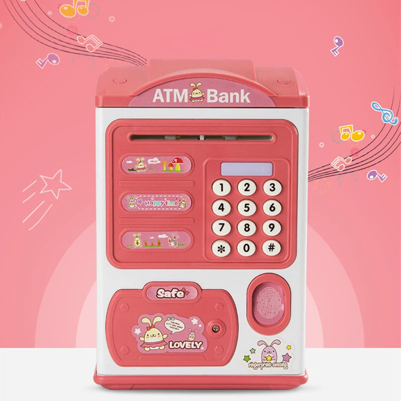 Electronic Piggy Bank Pretend Play Toy Automatic Mini Coins Cash Saving Money Box Password Counter Code Coin Bank Atm Child Gift