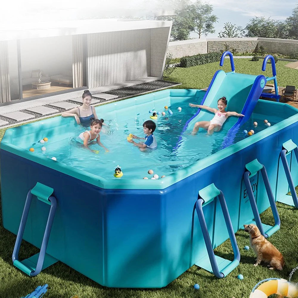 1.8m 2.1m 2.6m 3m PVC Swimming Pool Foldable Non-Inflatable Home Outdoor Garden Backyard Summer Water Sports Party For Family