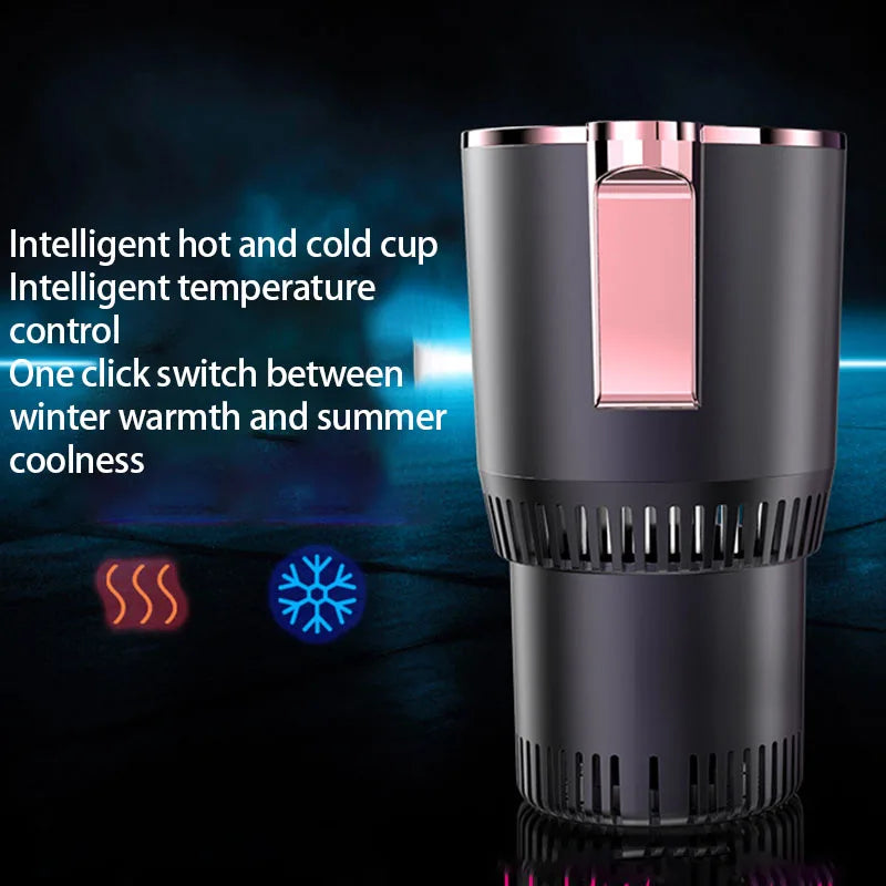 2-in-1 Smart Cooling Heating Car Cup Holder Intelligent Hot and Cold Cup Holder Mini Car Refrigerator Office Cooling and Heating
