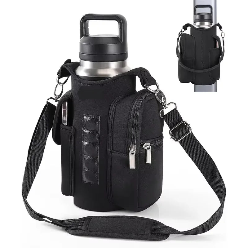 [Magnetic Gym Bag] Large Capacity Water Bottle Holder - Durable Crossbody Pouch with Magnetic Clip for Fitness, Running, Sports
