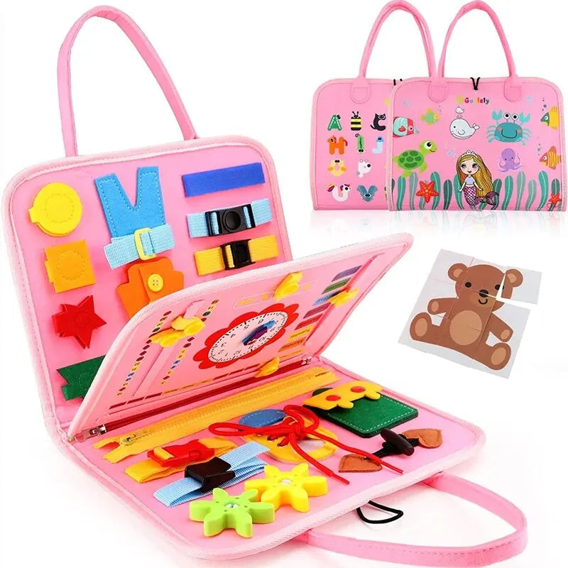 Busy Board Montessori Toys for Toddlers Sensory Toy Preschool Learning Educational Travel Activities For Boys Fine Motor Skills