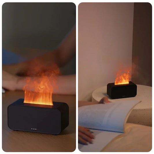 humidifier seven-color flame diffuser Home seven-color atmosphere lamp fragrance machine ultrasonic flame humidifier