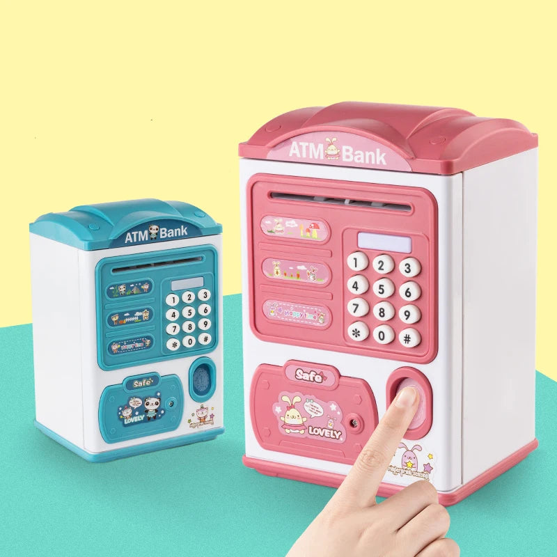 Electronic Piggy Bank Pretend Play Toy Automatic Mini Coins Cash Saving Money Box Password Counter Code Coin Bank Atm Child Gift