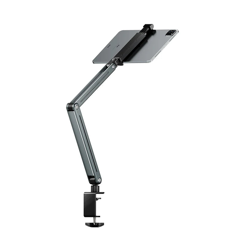 Foldable Versatile Tablet Holder Stand Aluminum Alloy 360° Rotation Bed/Desk Arm Mount Tablet Stand for 4.5-12.9 Inche Devices