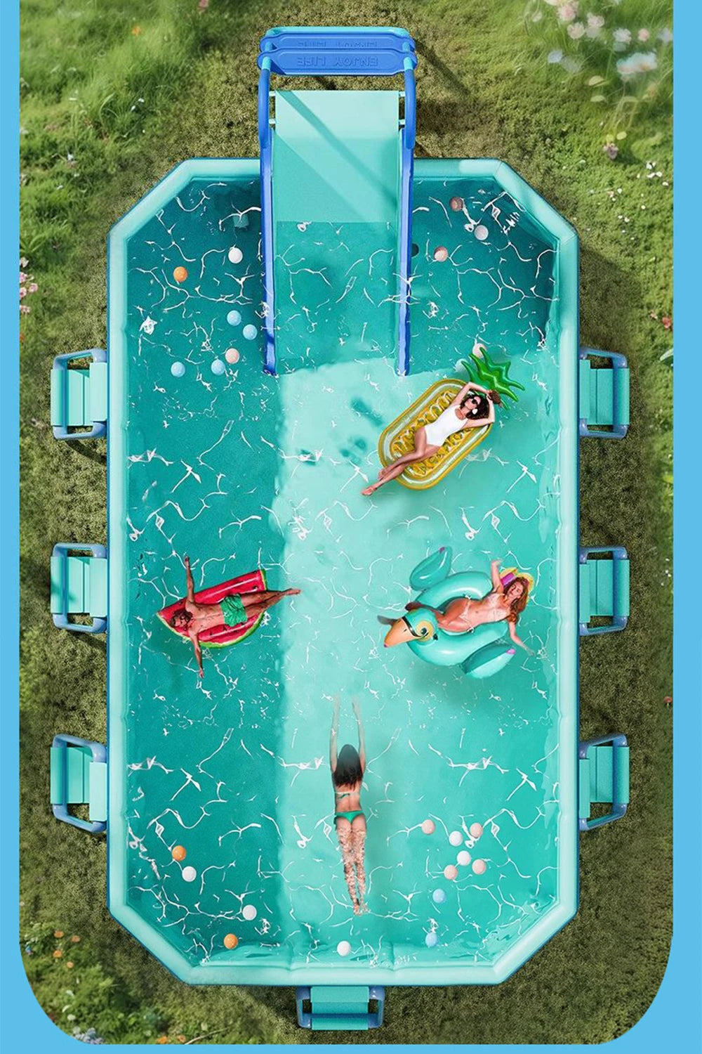 1.8m 2.1m 2.6m 3m PVC Swimming Pool Foldable Non-Inflatable Home Outdoor Garden Backyard Summer Water Sports Party For Family
