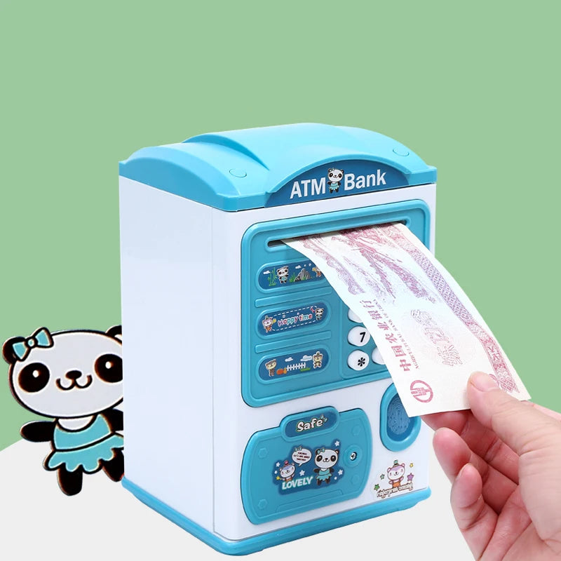 Electronic Piggy Bank Pretend Play Toy Automatic Mini Coins Cash Saving Money Box Password Counter Code Coin Bank Atm Child Gift