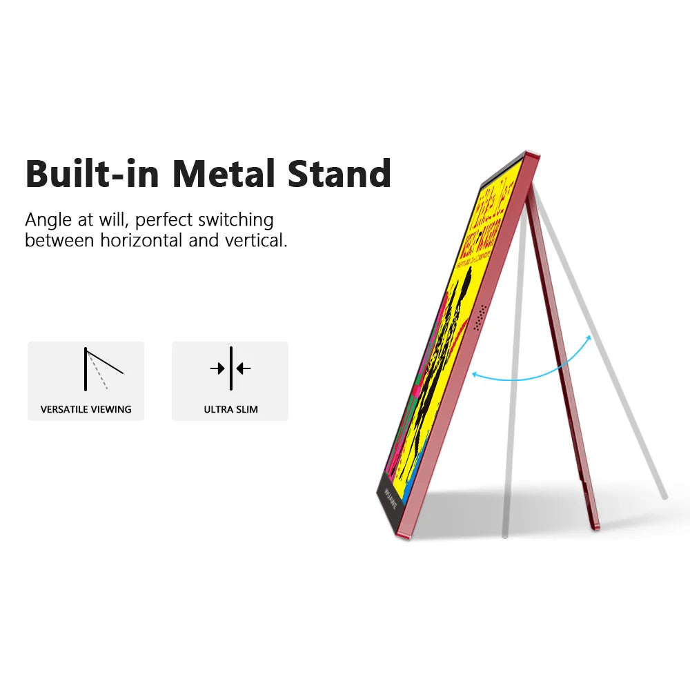 16" 1200P 120Hz Portable Monitor, 100% sRGB Portable Gaming Monitor with Built-in Stand, HDR and Freensync, External USB C
