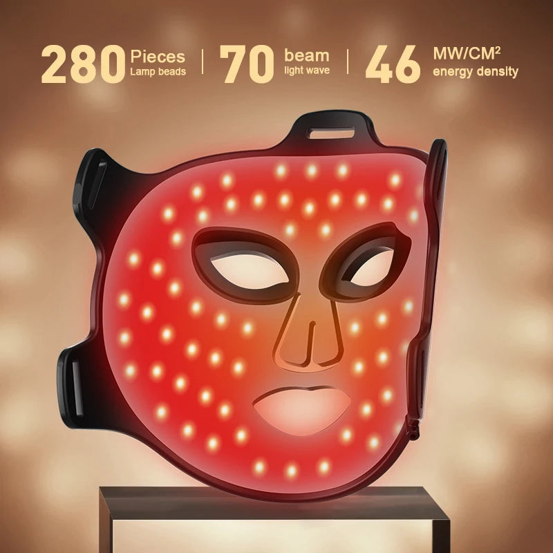 New Arrival Red Led Light Therapy Infrared Flexible Soft Mask Silicone 4 Color Led Therapy Anti Aging Advanced Photon Mask