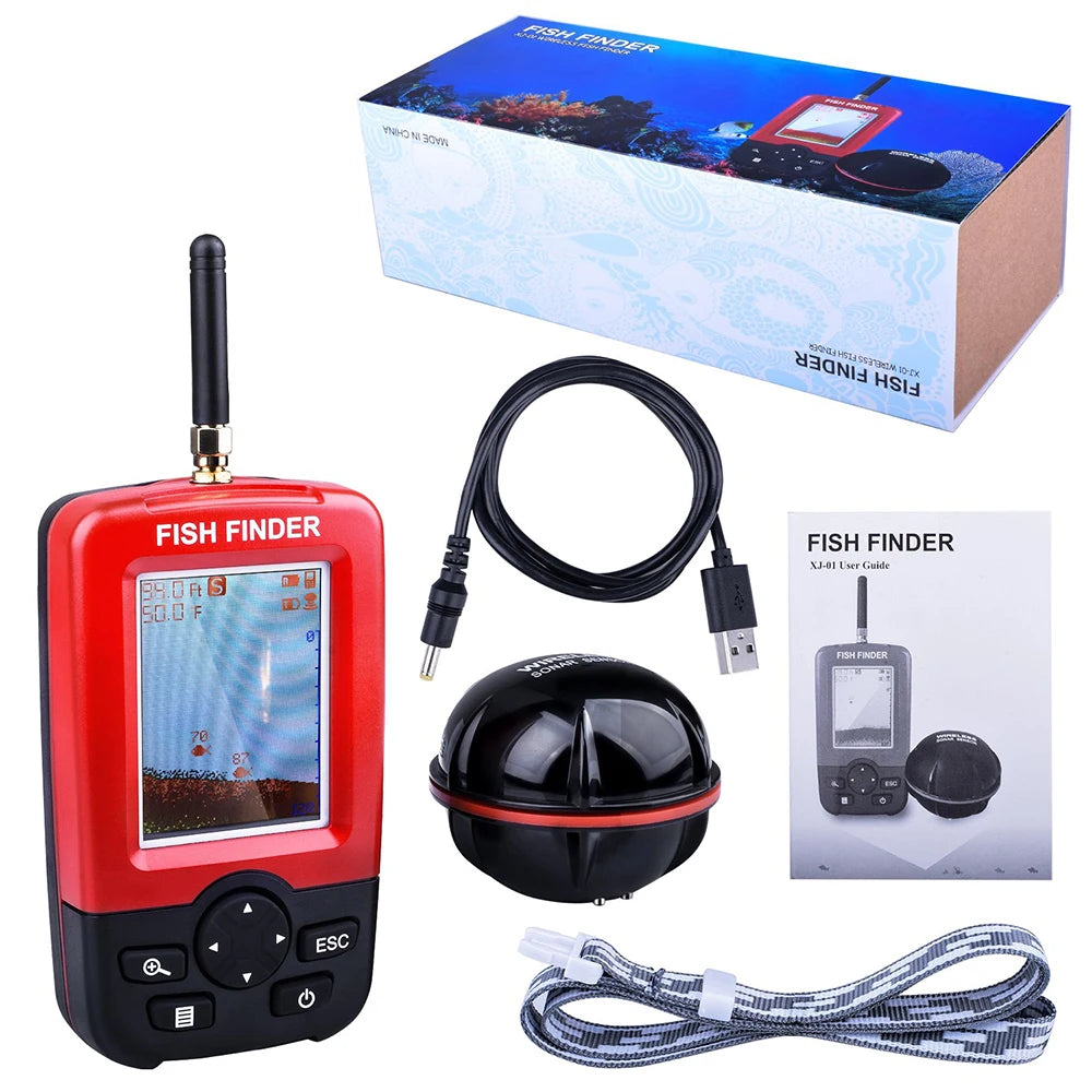 100M Portable Sonar Fish Finders Fishing lure Echo Sounder Fishing Finder Alarm Transducer Lake Sea Fishing
