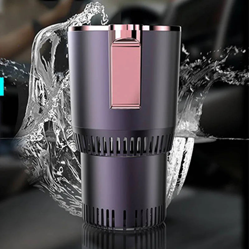 2-in-1 Smart Cooling Heating Car Cup Holder Intelligent Hot and Cold Cup Holder Mini Car Refrigerator Office Cooling and Heating